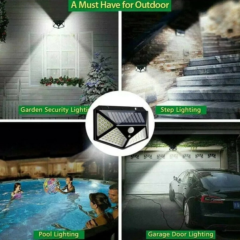 100 LED Motion Sensor Solar Outdoor Security Light