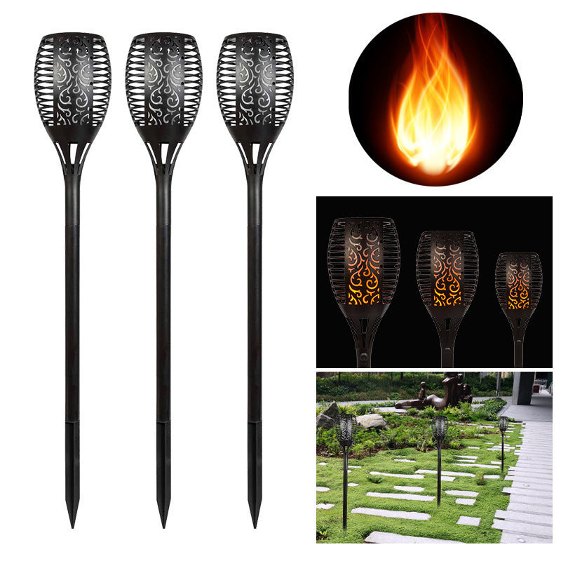 4 PCS Solar Powered Flame Outdoor Light