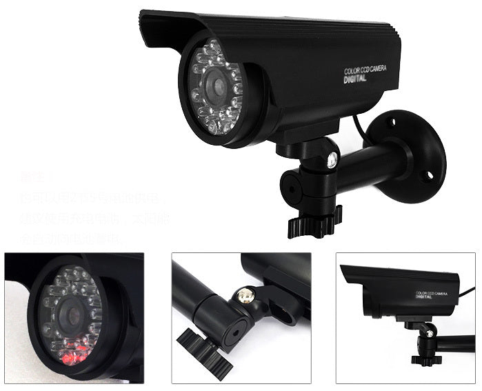 2 x Solar Powered IR Simulation Dummy Security Cameras