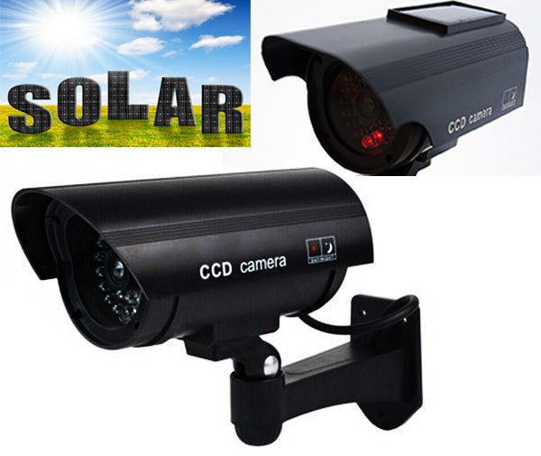 2 x Solar Powered IR Simulation Dummy Security Cameras