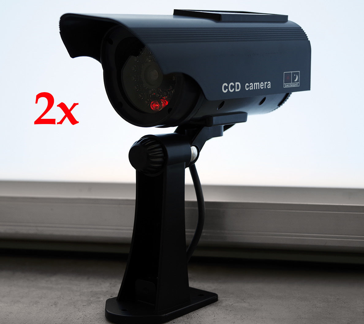 2 x Solar Powered IR Simulation Dummy Security Cameras