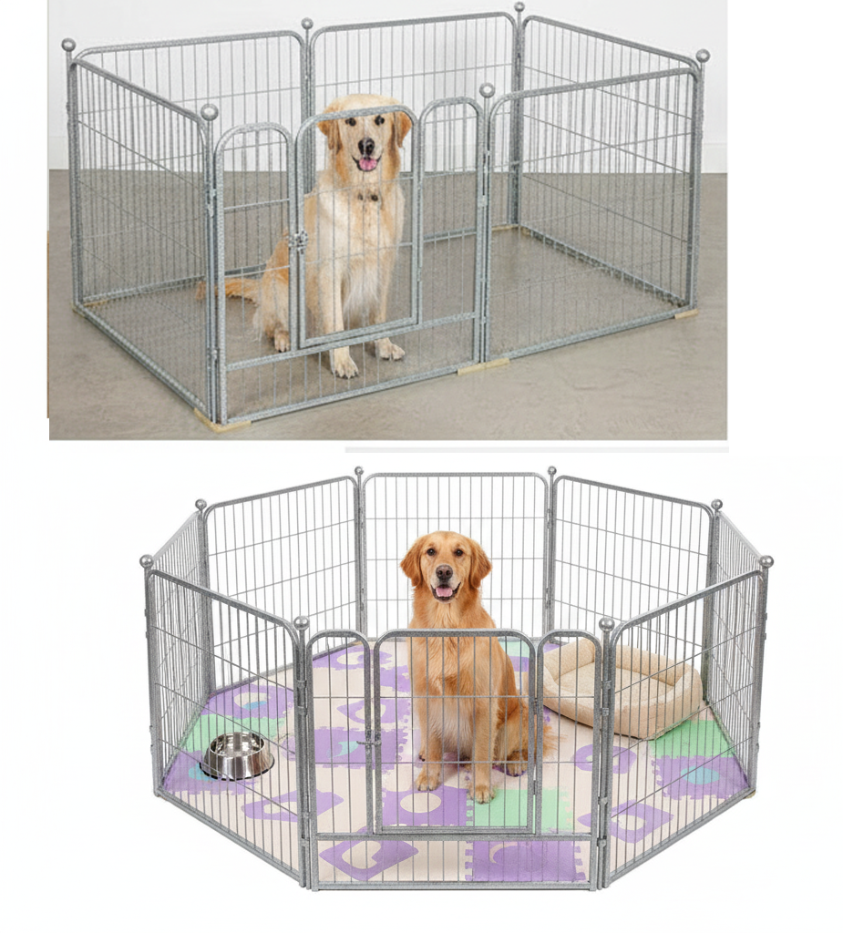 Large Premium Heavy Duty Metal Pet Dog Exercise Playpen Enclosure Fence Cage (80x90 x 6)