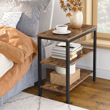 Rustic Industrial 3 Tier Storage Shelf Console Side End Table