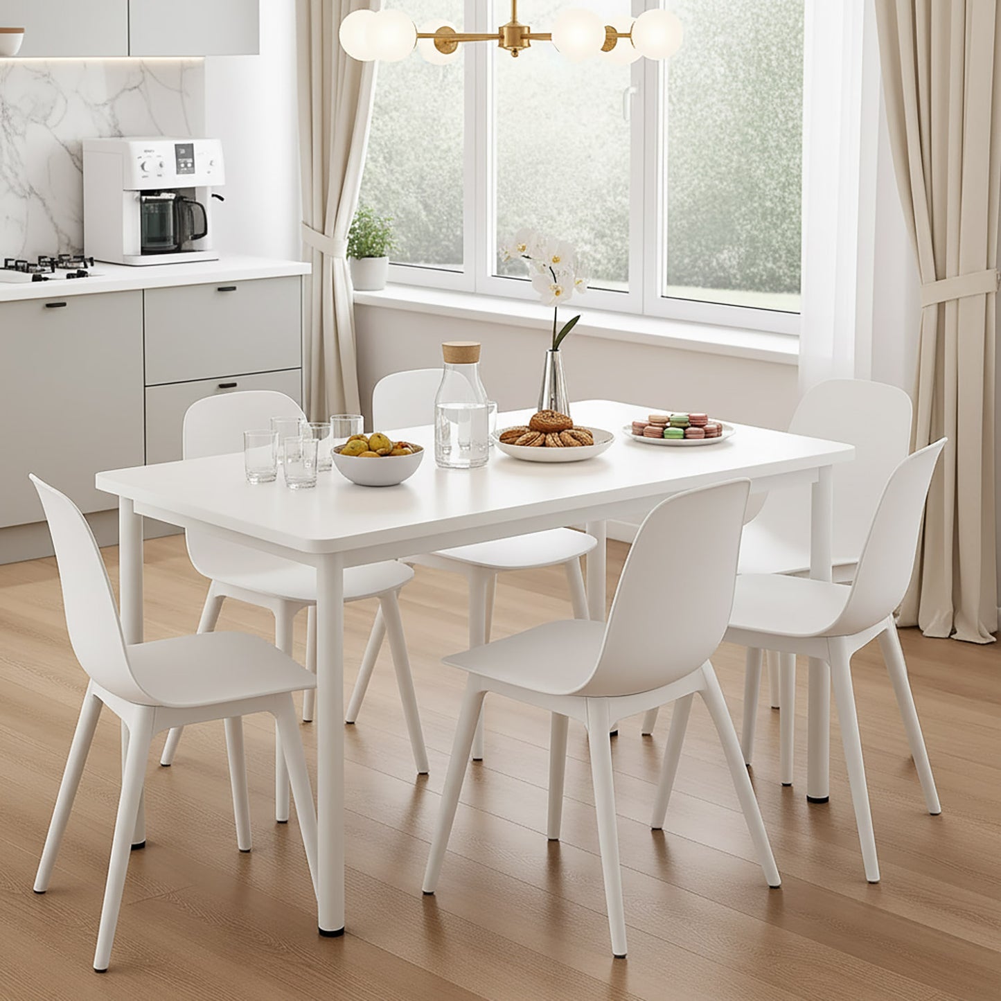 Heritage Industrial White Wood & Metal Dining Table 120cm