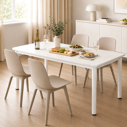 Heritage Industrial White Wood & Metal Dining Table 120cm
