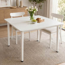 Harbor Industrial White Wood & Steel Dining Table Square 80cm