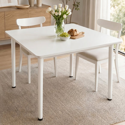 Harbor Industrial White Wood & Steel Dining Table Square 80cm