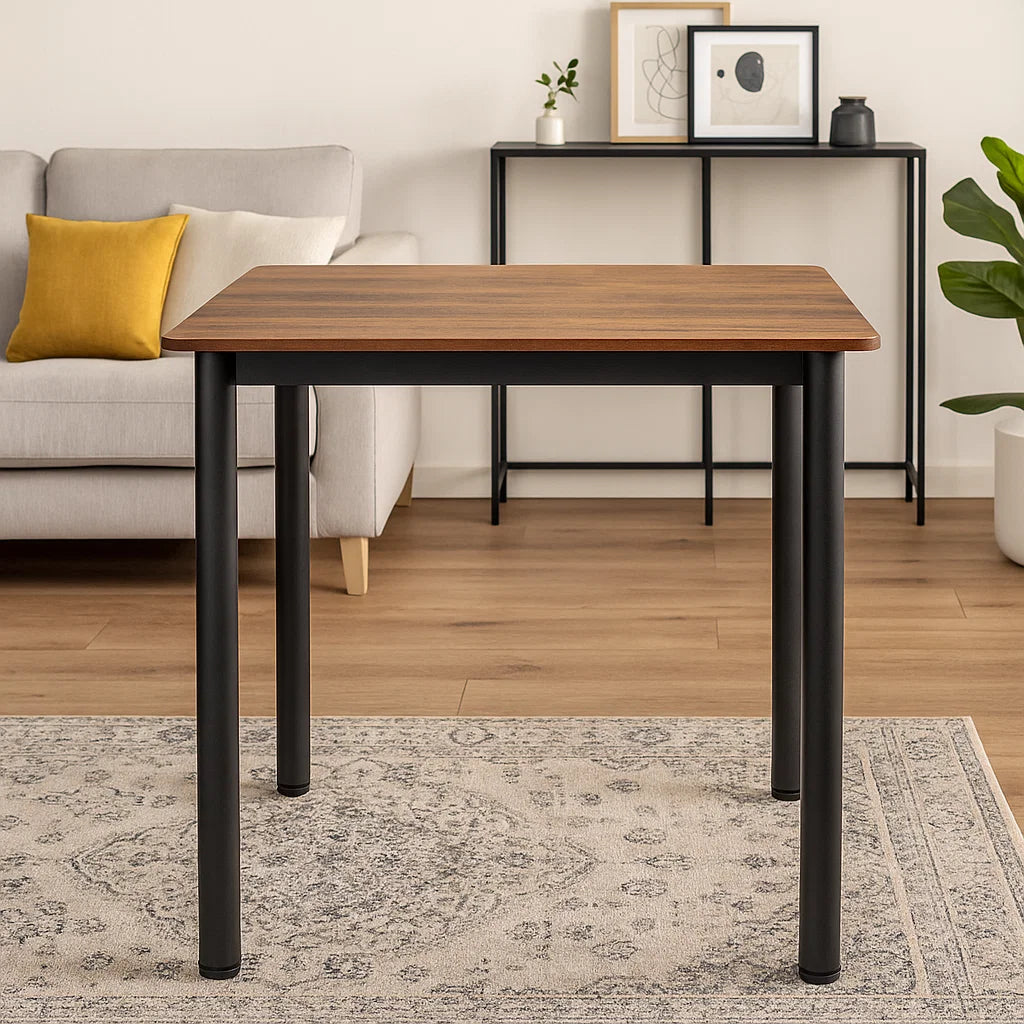 Foundry Industrial Rustic Wood & Metal Square Bar Dining Table