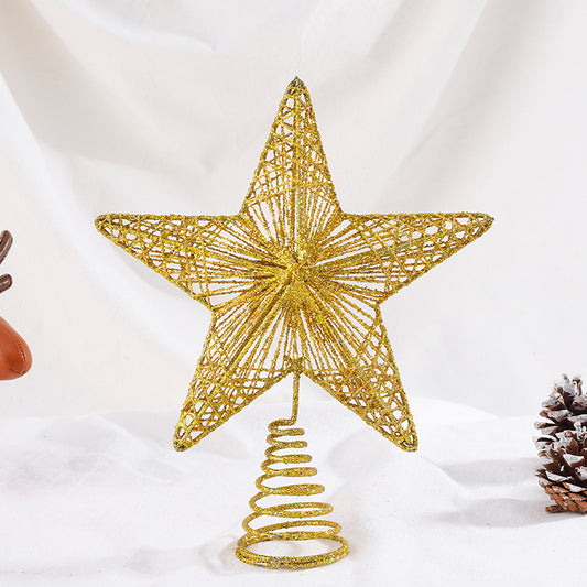 Christmas Tree Topper Golden Star Holiday Decoration Ornament