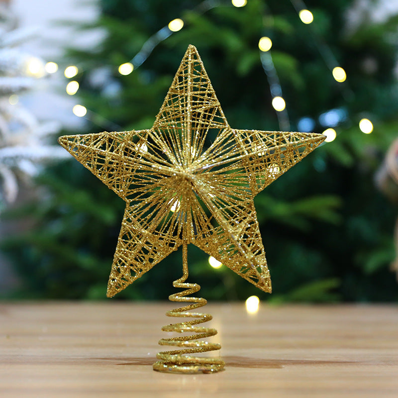 Christmas Tree Topper Golden Star Holiday Decoration Ornament