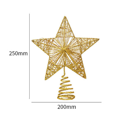 Christmas Tree Topper Golden Star Holiday Decoration Ornament