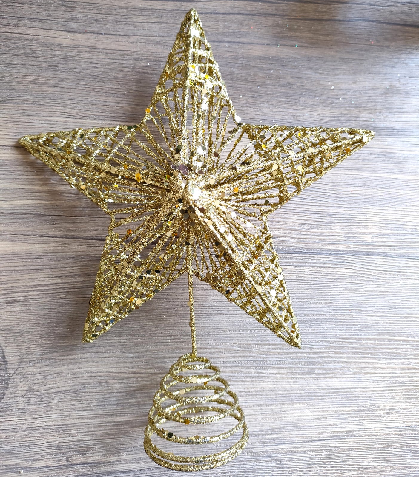 Christmas Tree Topper Golden Star Holiday Decoration Ornament