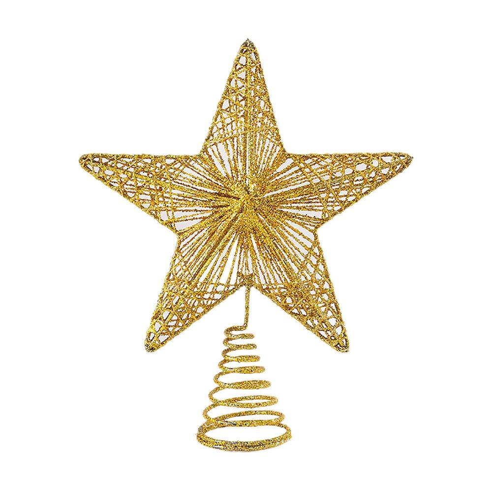 Christmas Tree Topper Golden Star Holiday Decoration Ornament