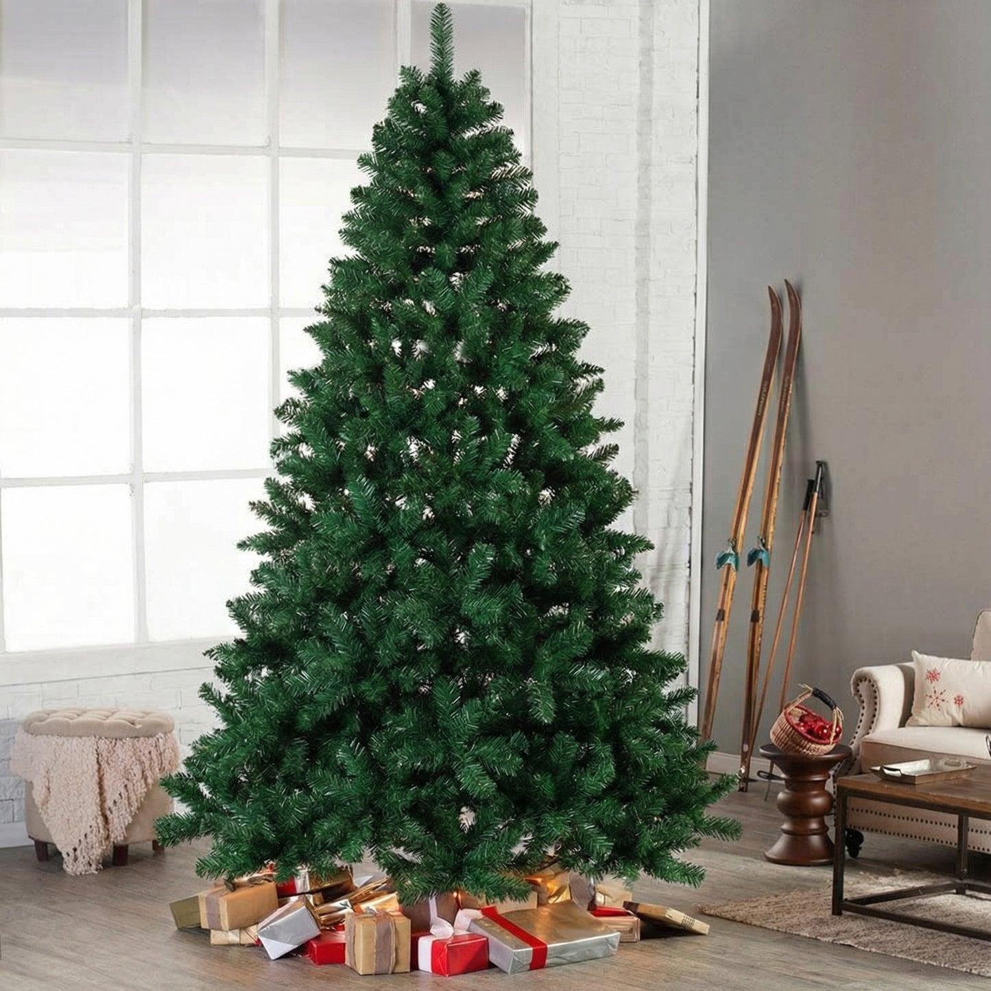 2.4m Traditional Green Christmas Tree 1200 Tips