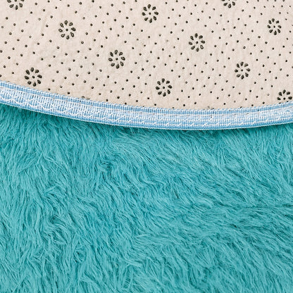 Infinity Round Shag Rug 100cm (Blue)