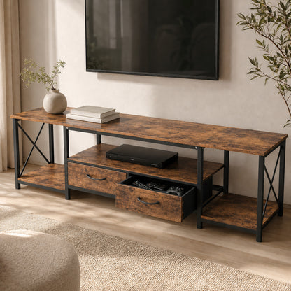 Industrial TV Cabinet Entertainment Unit with Drawers & Storage