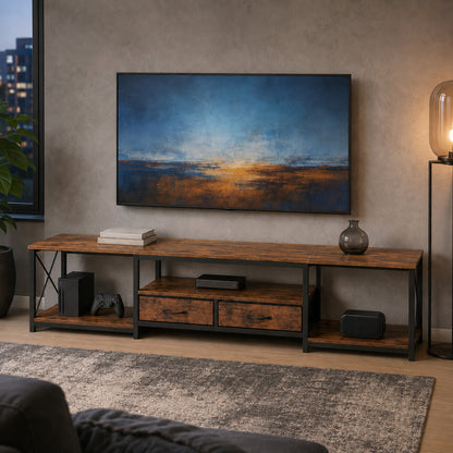 Industrial TV Cabinet Entertainment Unit with Drawers & Storage