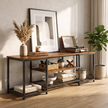 Soho Rustic TV Cabinet Stand Entertainment Unit with Storage Shelves