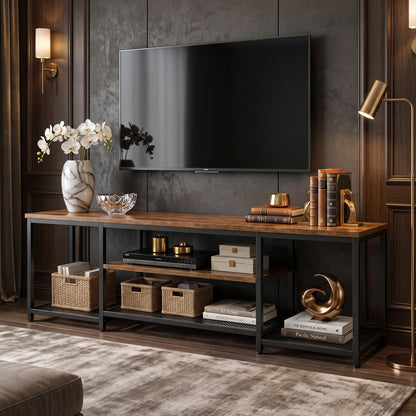 Soho Rustic TV Cabinet Stand Entertainment Unit with Storage Shelves
