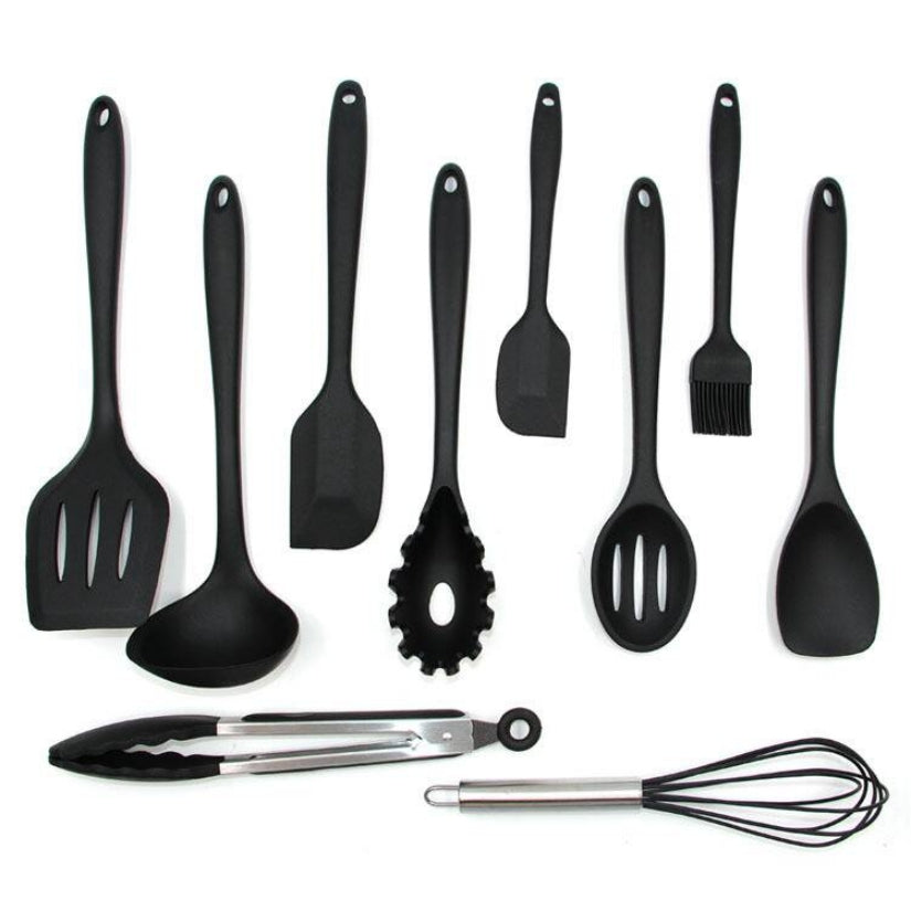 10PC Silicone Kitchen Cooking Baking Utensil Set