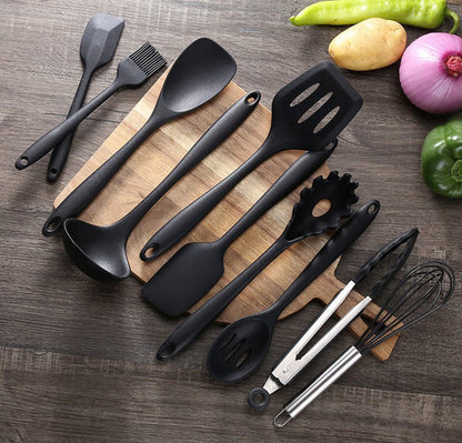 10PC Silicone Kitchen Cooking Baking Utensil Set