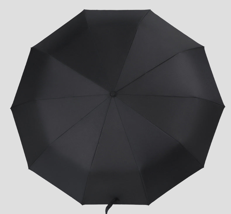 Large 2-Person Windproof UV-Resistant Folding Umbrella (Black)