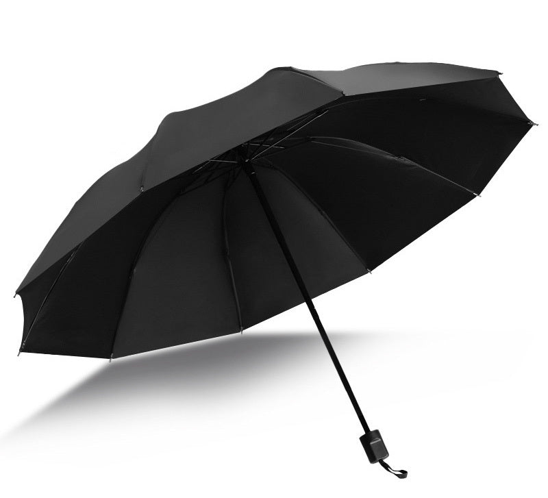 Large 2-Person Windproof UV-Resistant Folding Umbrella (Black)