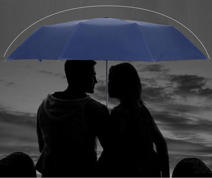 Large 2-Person Windproof UV-Resistant Folding Umbrella (Navy Blue)