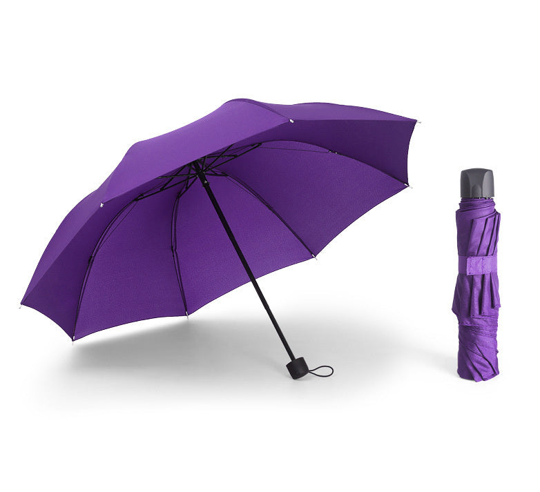 Windproof Rain & Shine Folding Umbrella (Purple)