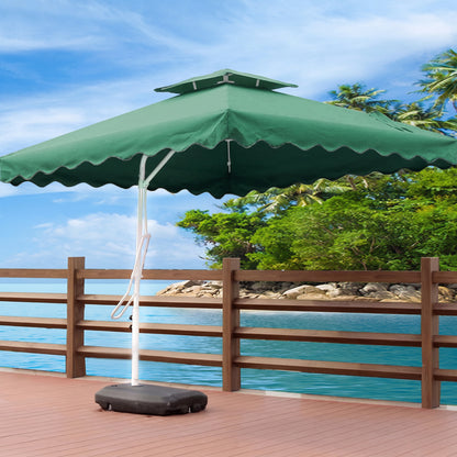 Varossa 3.5m Large Square Cantilever Outdoor Umbrella  (Green)