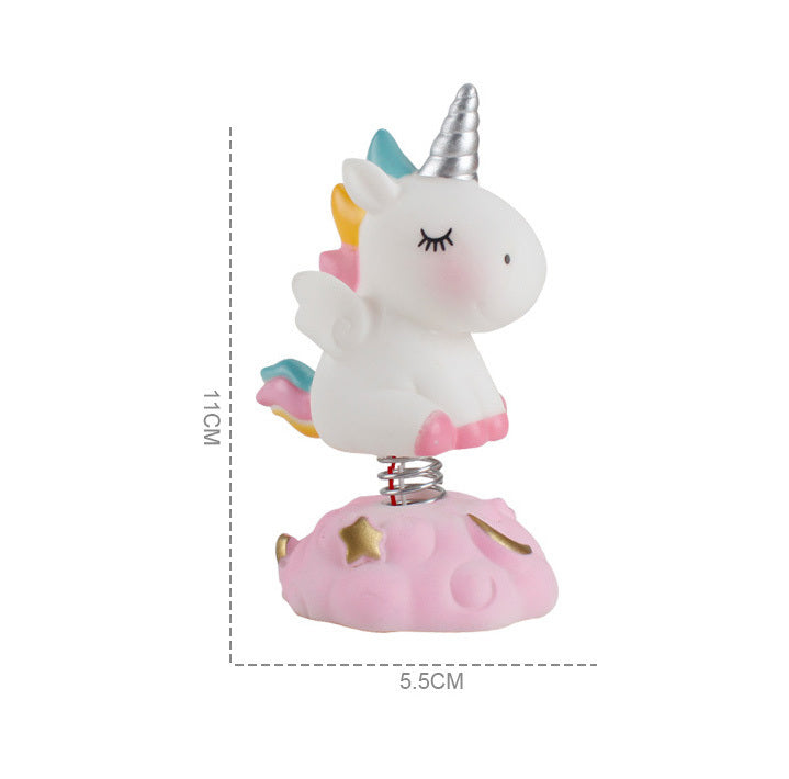 Adorable Unicorn Toy with Spring and Light