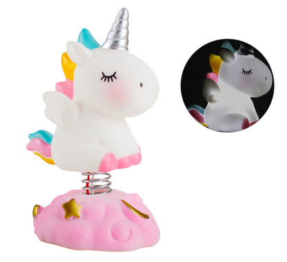 Adorable Unicorn Toy with Spring and Light