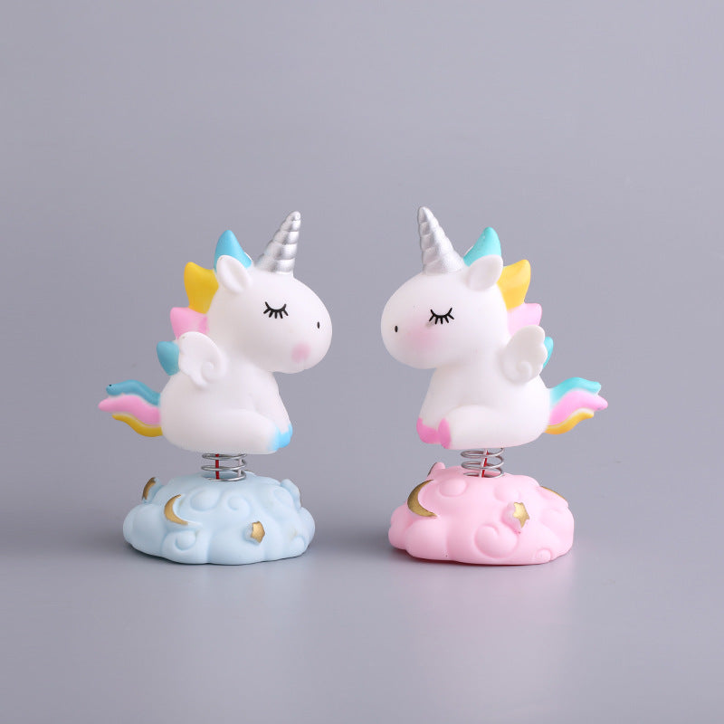 Adorable Unicorn Toy with Spring and Light