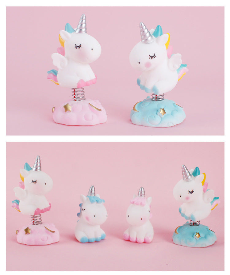 Adorable Unicorn Toy with Spring and Light