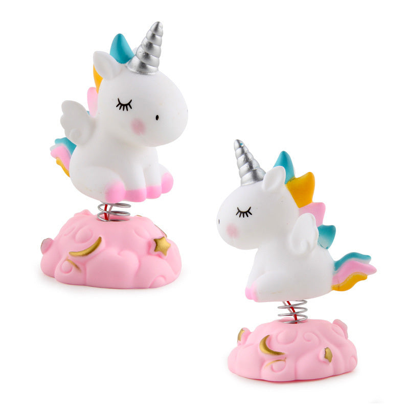 Adorable Unicorn Toy with Spring and Light