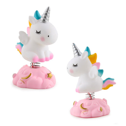 Adorable Unicorn Toy with Spring and Light