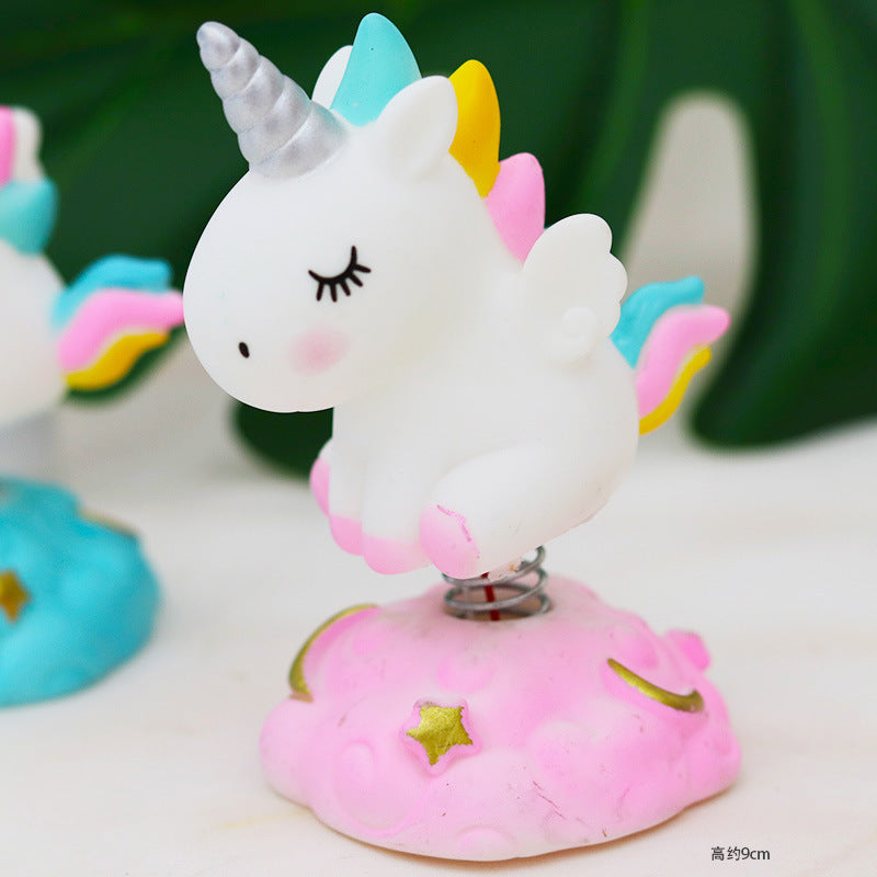 Adorable Unicorn Toy with Spring and Light