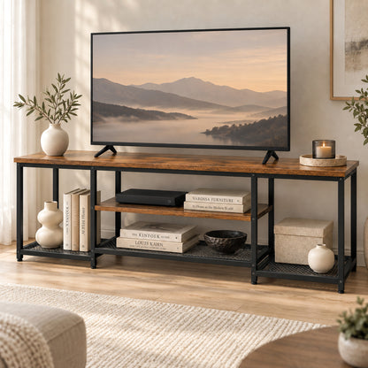 Soho Rustic TV Cabinet Stand Entertainment Unit with Storage Shelves