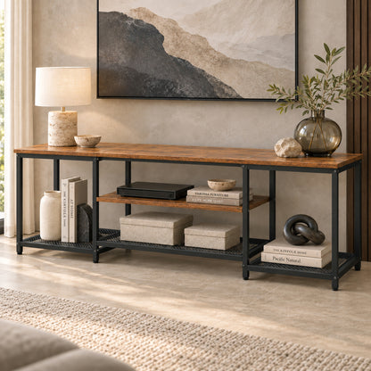 Soho Rustic TV Cabinet Stand Entertainment Unit with Storage Shelves