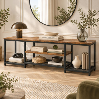 Soho Rustic TV Cabinet Stand Entertainment Unit with Storage Shelves
