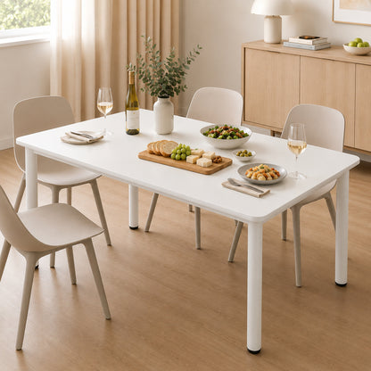 Heritage Industrial White Wood & Metal Dining Table 120cm