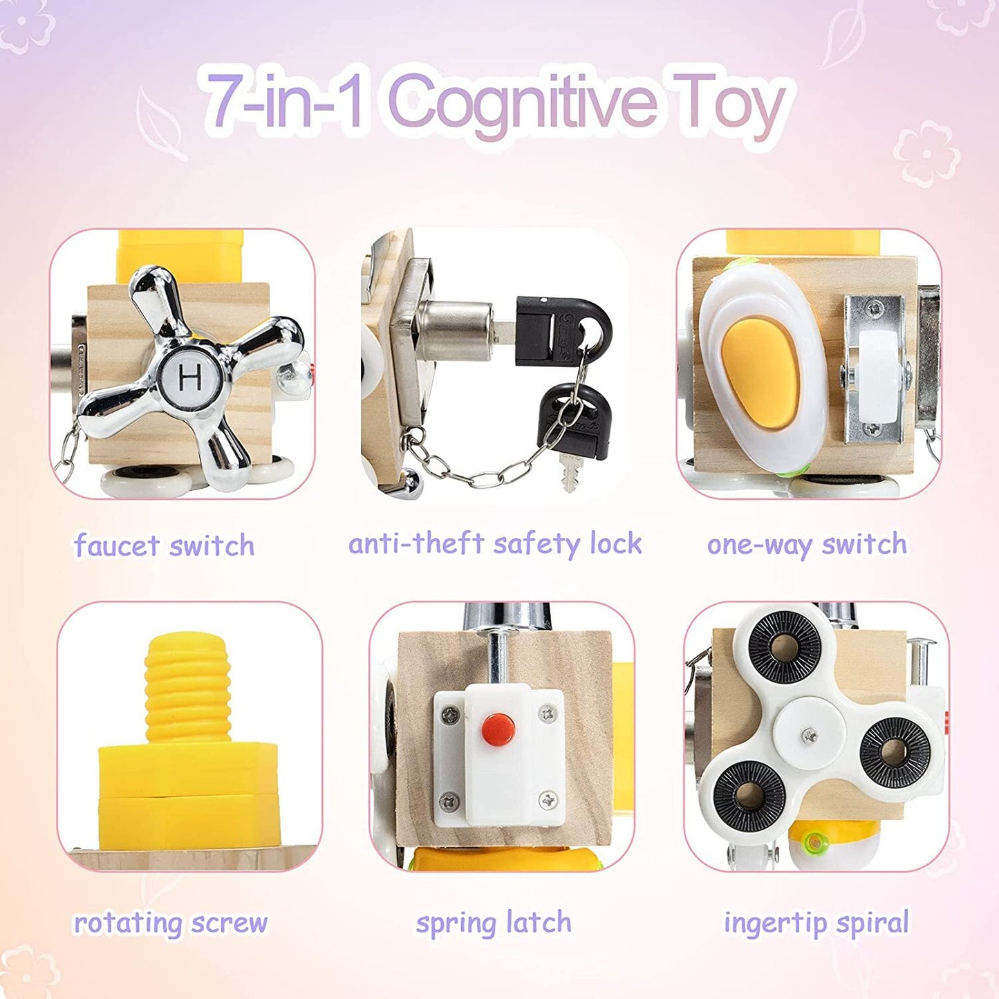 7-in-1 Fidget Busy Cube Wooden Education Toy